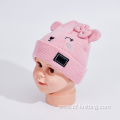 kitten jacquard knitted beanie for baby